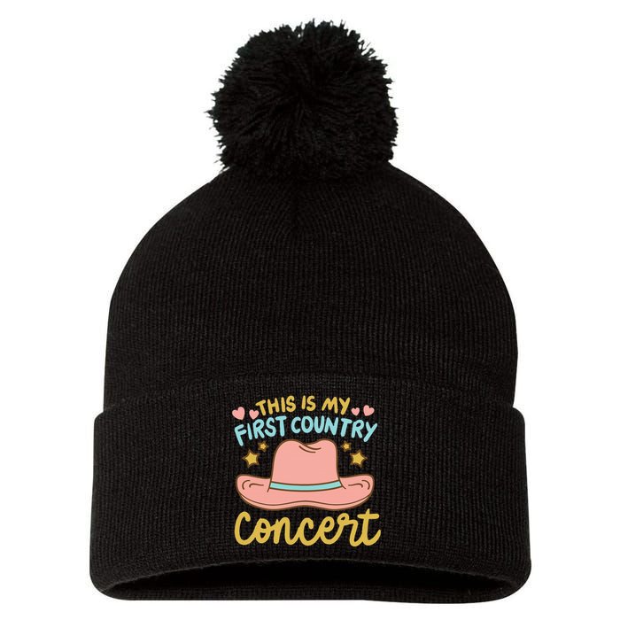 This Is My First Country Concert Pom Pom 12in Knit Beanie