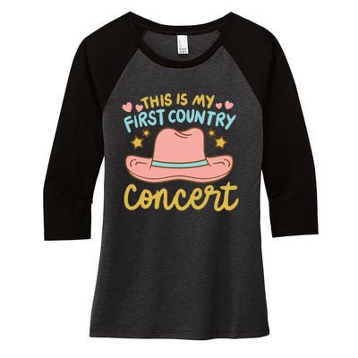 This Is My First Country Concert Women's Tri-Blend 3/4-Sleeve Raglan Shirt