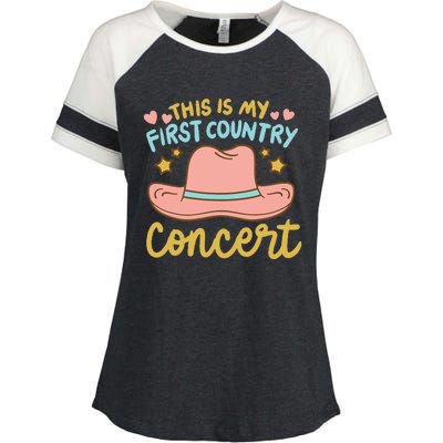 This Is My First Country Concert Enza Ladies Jersey Colorblock Tee