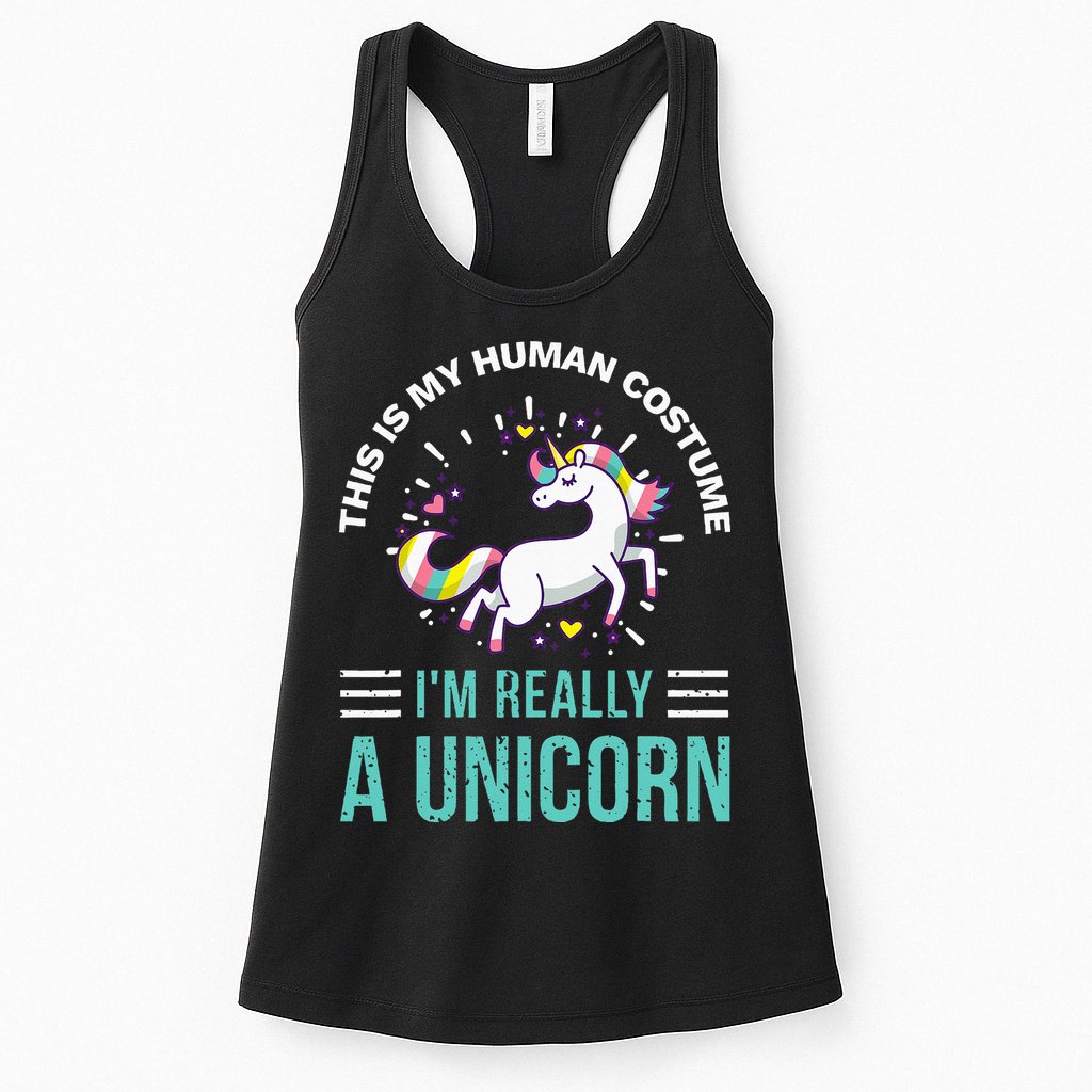 This Is My Human Costume Im Really A Unicorn Womens Tank Top