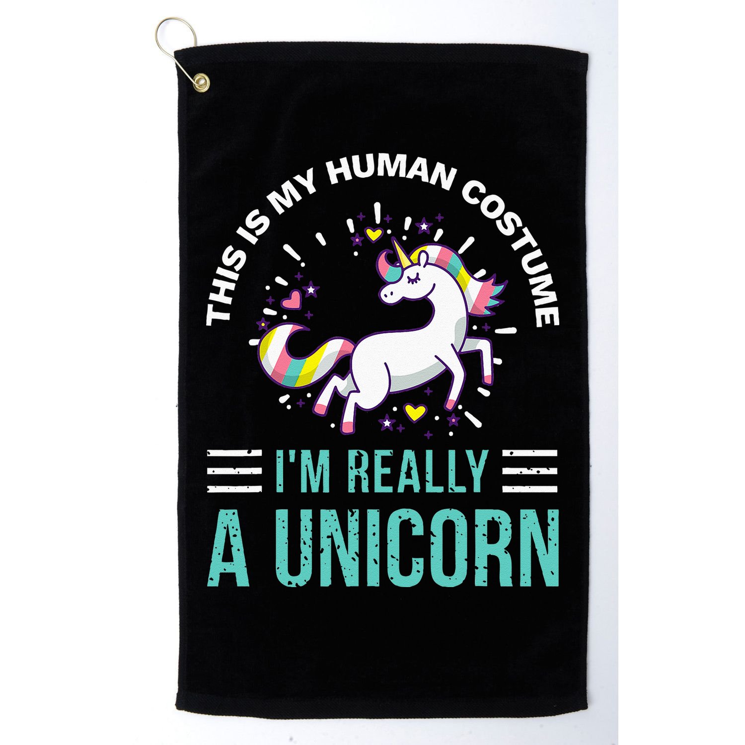 This Is My Human Costume Im Really A Unicorn Golf Towel