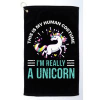This Is My Human Costume Im Really A Unicorn Golf Towel