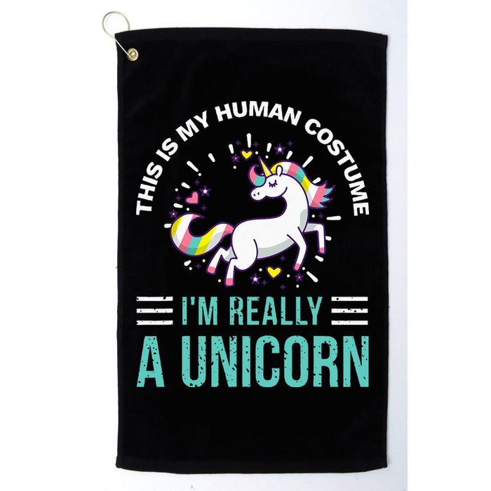This Is My Human Costume Im Really A Unicorn Golf Towel
