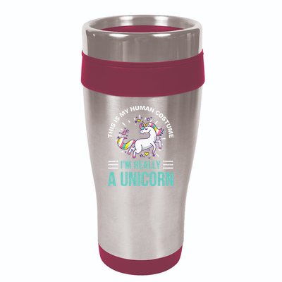 This Is My Human Costume Im Really A Unicorn 16oz Travel Tumbler
