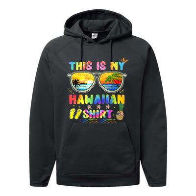 This Is My Hawaiian Luau Aloha Hawaii Beach Pineapple Performance Fleece Hoodie