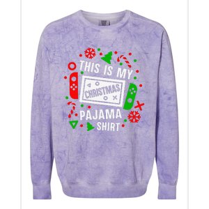 This Is My Christmas Pajama Video Game Gamer Colorblast Crewneck Sweatshirt