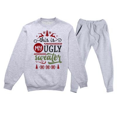 This Is My Ugly Sweater Christmas Premium Crewneck Sweatsuit Set