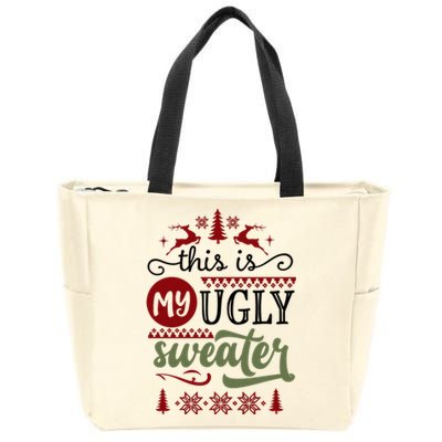 This Is My Ugly Sweater Christmas Zip Tote Bag