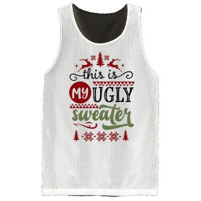 This Is My Ugly Sweater Christmas Mesh Reversible Basketball Jersey Tank