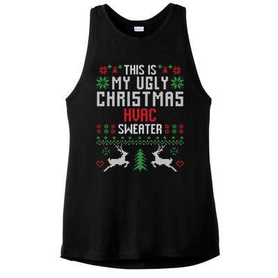 This Is My Ugly Christmas Hvac Sweater Funny Hvac Technician Great Gift Ladies PosiCharge Tri-Blend Wicking Tank