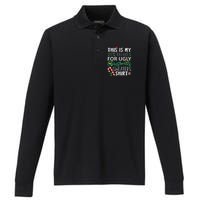 This Is My It'S Too Hot For Ugly Christmas Sweaters Funny   Performance Long Sleeve Polo