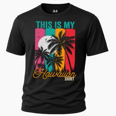 This Is My Hawaiian Gift Retro Vintage Palms Aloha Hawaii Gift Cooling Performance Crew T-Shirt