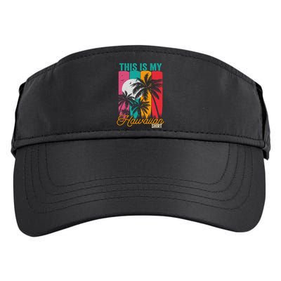 This Is My Hawaiian Gift Retro Vintage Palms Aloha Hawaii Gift Adult Drive Performance Visor