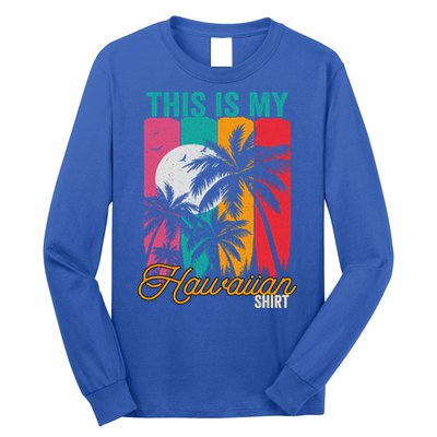 This Is My Hawaiian Gift Retro Vintage Palms Aloha Hawaii Gift Long Sleeve Shirt