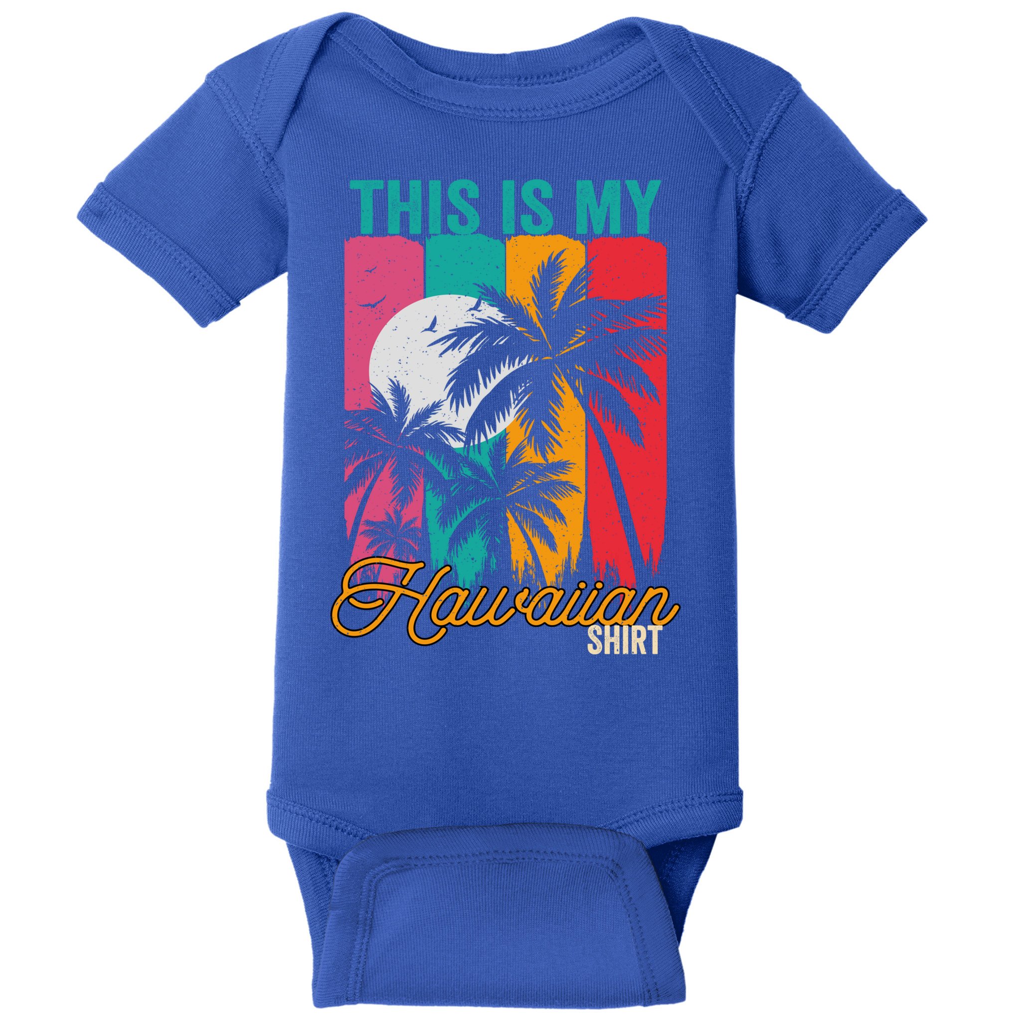This Is My Hawaiian Gift Retro Vintage Palms Aloha Hawaii Gift Baby Bodysuit