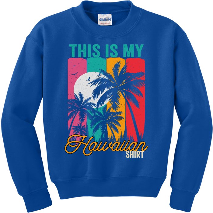 This Is My Hawaiian Gift Retro Vintage Palms Aloha Hawaii Gift Kids Sweatshirt