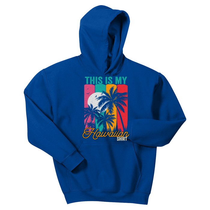 This Is My Hawaiian Gift Retro Vintage Palms Aloha Hawaii Gift Kids Hoodie