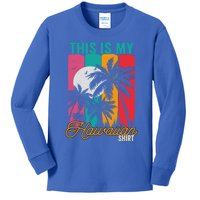 This Is My Hawaiian Gift Retro Vintage Palms Aloha Hawaii Gift Kids Long Sleeve Shirt