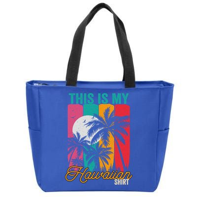 This Is My Hawaiian Gift Retro Vintage Palms Aloha Hawaii Gift Zip Tote Bag
