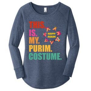 This Is My Purim Costume Funny Jewish Hataschen Gift Women's Perfect Tri Tunic Long Sleeve Shirt