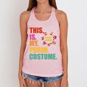 This Is My Purim Costume Funny Jewish Hataschen Gift Women's Knotted Racerback Tank