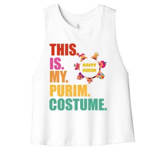 This Is My Purim Costume Funny Jewish Hataschen Gift Women's Racerback Cropped Tank