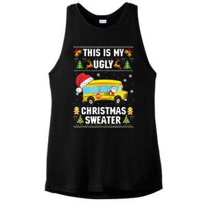 This Is My Ugly Sweater Christmas School Bus Driver Lovers Ladies PosiCharge Tri-Blend Wicking Tank