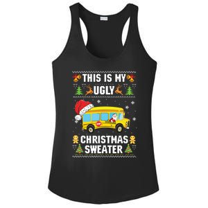 This Is My Ugly Sweater Christmas School Bus Driver Lovers Ladies PosiCharge Competitor Racerback Tank