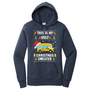 This Is My Ugly Sweater Christmas School Bus Driver Lovers Women's Pullover Hoodie