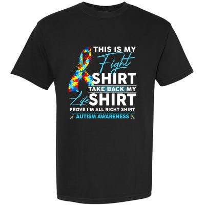 This Is My Fight Autism Awareness Ribbon Puzzle Garment-Dyed Heavyweight T-Shirt