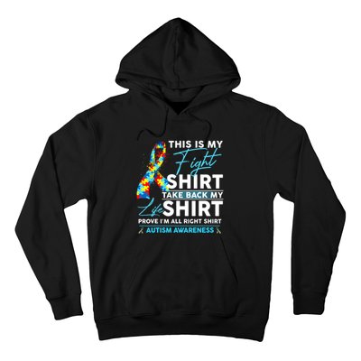 This Is My Fight Autism Awareness Ribbon Puzzle Hoodie