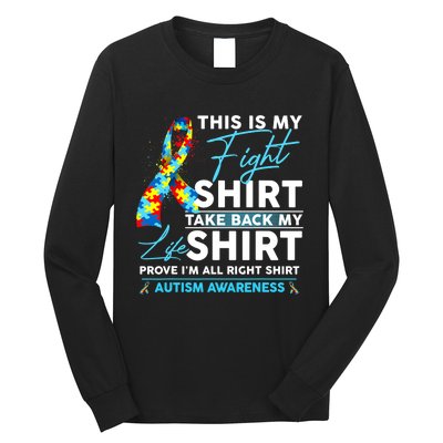 This Is My Fight Autism Awareness Ribbon Puzzle Long Sleeve Shirt