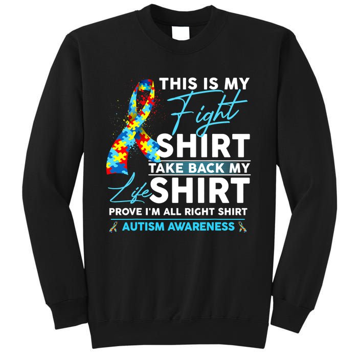 This Is My Fight Autism Awareness Ribbon Puzzle Sweatshirt