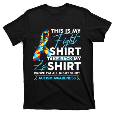 This Is My Fight Autism Awareness Ribbon Puzzle T-Shirt