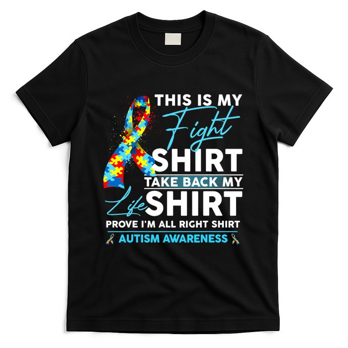 This Is My Fight Autism Awareness Ribbon Puzzle T-Shirt