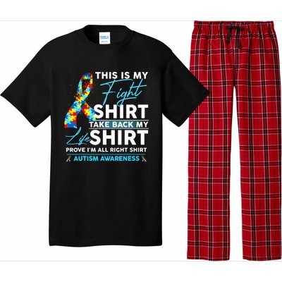 This Is My Fight Autism Awareness Ribbon Puzzle Pajama Set