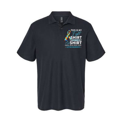 This Is My Fight Autism Awareness Ribbon Puzzle Softstyle Adult Sport Polo