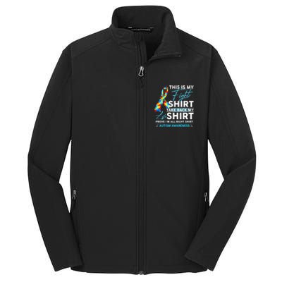 This Is My Fight Autism Awareness Ribbon Puzzle Core Soft Shell Jacket