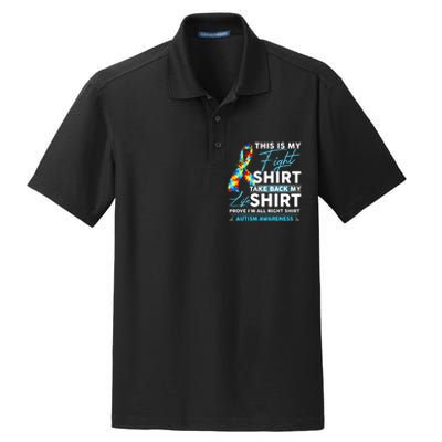 This Is My Fight Autism Awareness Ribbon Puzzle Dry Zone Grid Polo