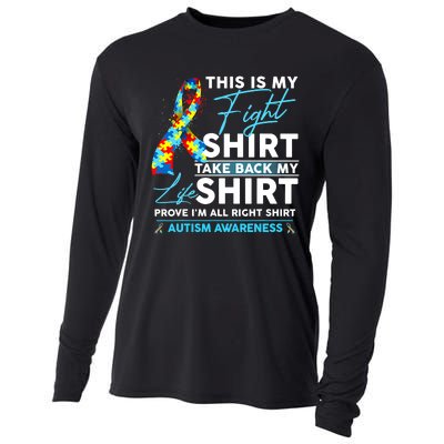 This Is My Fight Autism Awareness Ribbon Puzzle Cooling Performance Long Sleeve Crew