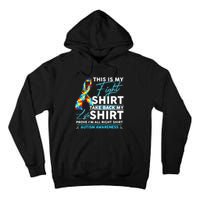 This Is My Fight Autism Awareness Ribbon Puzzle Tall Hoodie