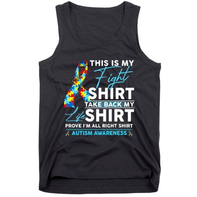 This Is My Fight Autism Awareness Ribbon Puzzle Tank Top