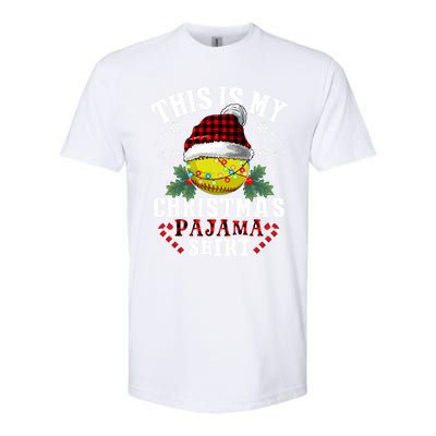 This Is My Christmas Pajama Funny Gift Softball Ball Sport Xmas Cute Gift Softstyle® CVC T-Shirt