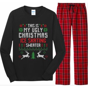 This Is My Ugly Christmas Ice Skating Sweater Ice Skater Gift Long Sleeve Pajama Set