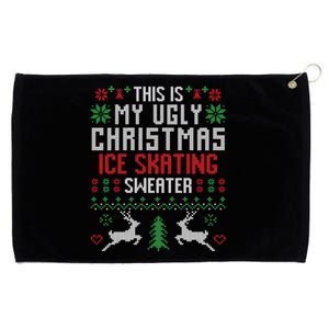 This Is My Ugly Christmas Ice Skating Sweater Ice Skater Gift Grommeted Golf Towel