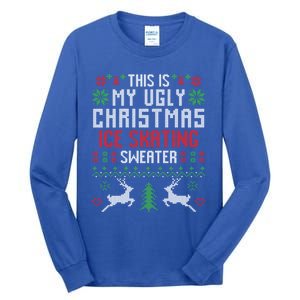 This Is My Ugly Christmas Ice Skating Sweater Ice Skater Gift Tall Long Sleeve T-Shirt