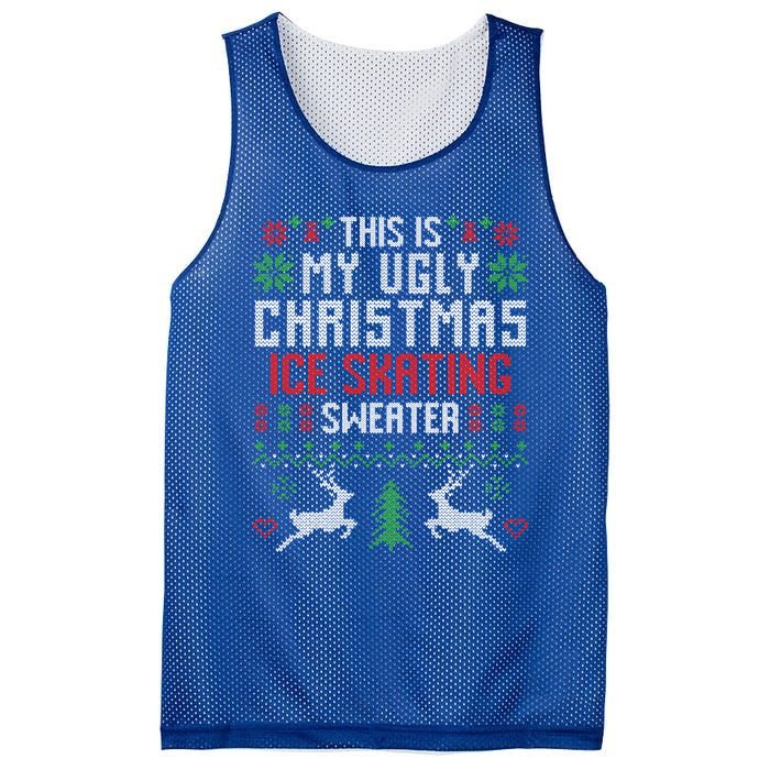 This Is My Ugly Christmas Ice Skating Sweater Ice Skater Gift Mesh Reversible Basketball Jersey Tank