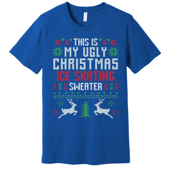 This Is My Ugly Christmas Ice Skating Sweater Ice Skater Gift Premium T-Shirt