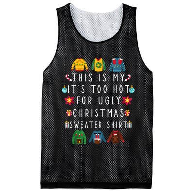 This Is My It's Too Hot For Ugly Christmas Sweaters Funny Mesh Reversible Basketball Jersey Tank