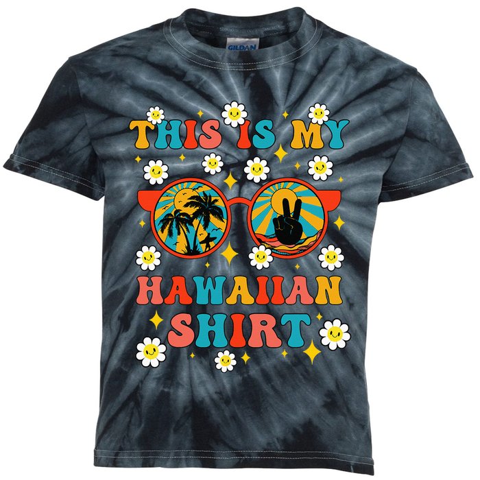 This Is My Hawaiian Groovy Tropical Party Hawaii Funny Kids Tie-Dye T-Shirt